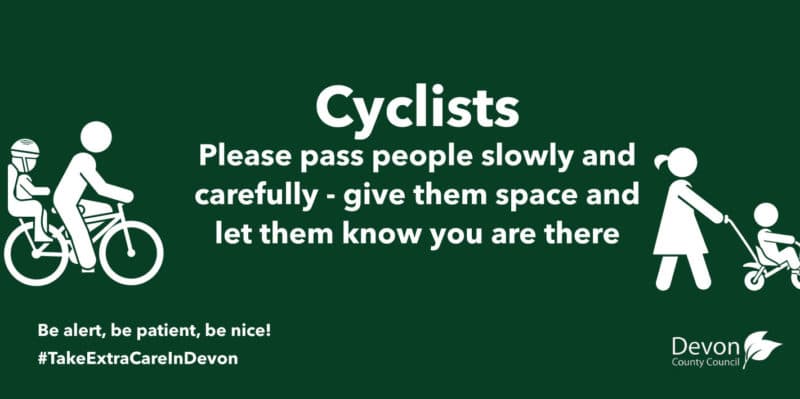 Cyclists-Please pass people slowly and carefully - give them space and let them know you are there