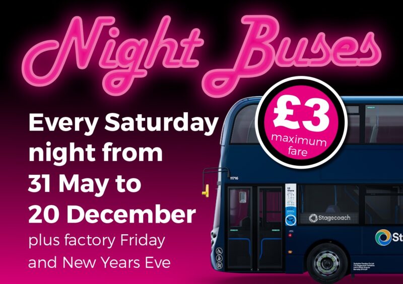 Night buses promotional banner